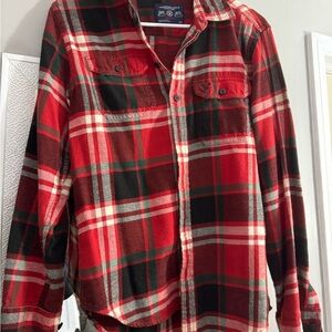 American Eagle Outfitters Red and Green Plaid Shirt